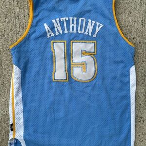 VINTAGE REEBOK DENVER NUGGETS CARMELO ANTHONY# 15 YOUTH SIZE L(14-16), MEN Sz S